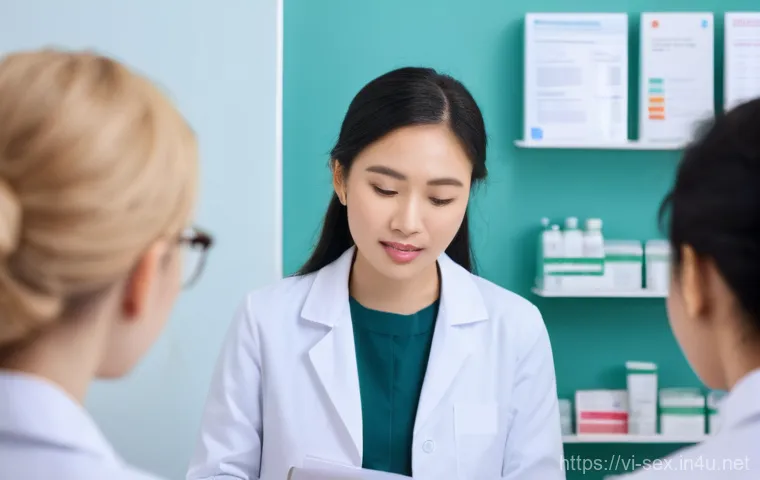 성교육과 올바른 피임법 - **Prompt:** A young Vietnamese couple, in their early twenties, are seated respectfully opposite eac...