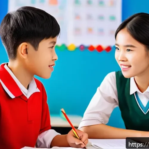 Home 31 성교육과 종교적 관점 - A diverse group of Vietnamese teenagers in a bright, modern classroom setting, actively participatin...